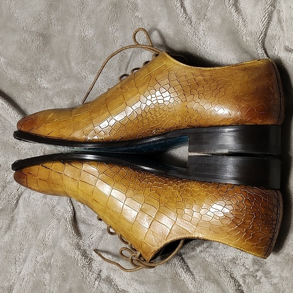 Emilio Franco Made In Italy Alligator embossed almond toe shoes main image 4